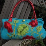 Felted Floral Knit Bag