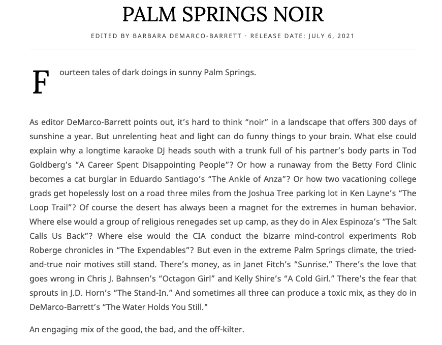 Palm Springs Noir | Kirkus Review